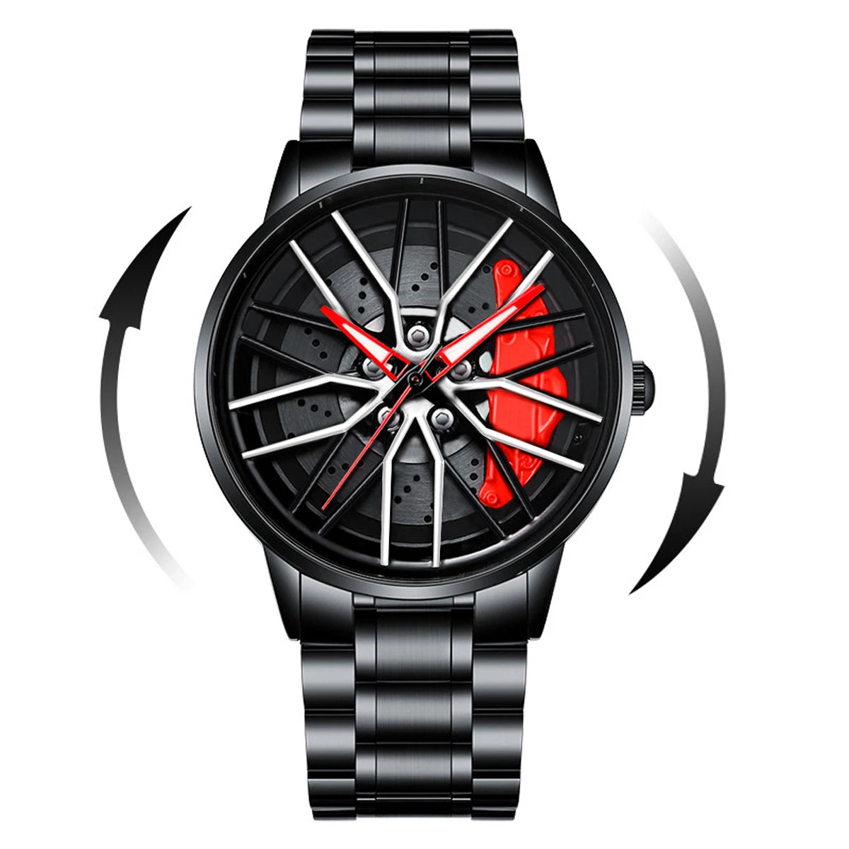 2024New Car Watch Rotating Dial Quartz Movement Stainless Steel VA AV VOOM Top Brand Sports Style Black Wrist Watch Reloj Hombre