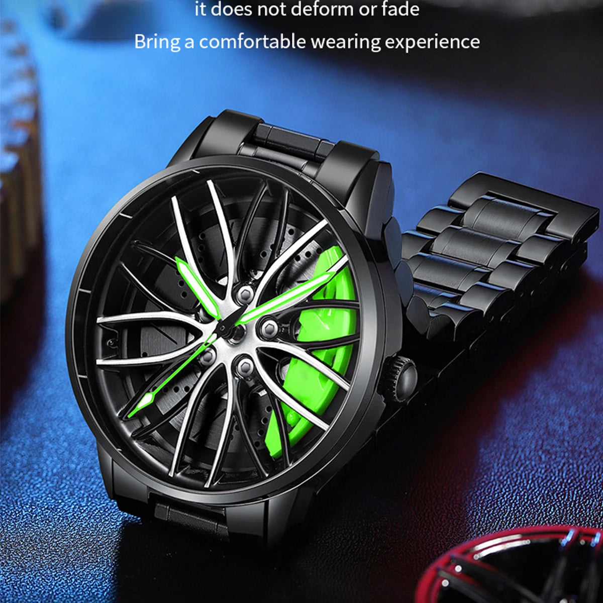 2024New Car Watch Rotating Dial Quartz Movement Stainless Steel VA AV VOOM Top Brand Sports Style Black Wrist Watch Reloj Hombre